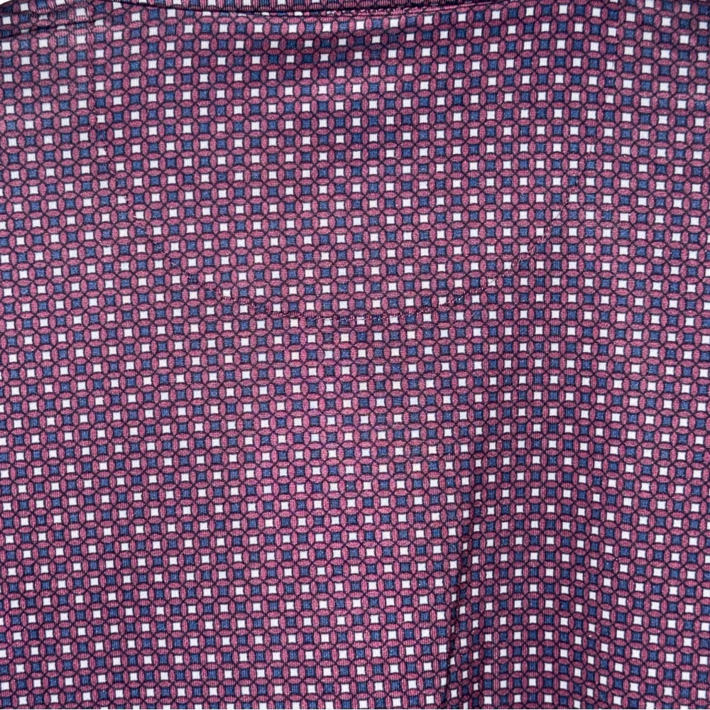 Ben Hogan Mens Performance Golf Polo Shirt NWT Allover Geo Print Burgundy Size S - Picture 10 of 12